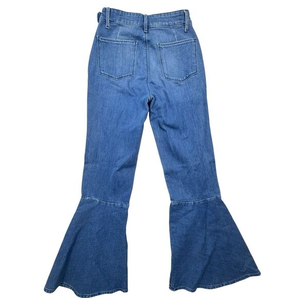 Frame Flounce Jeans Side Zip High Rise  FSZ415 Delavan Blue SZ 28 - Picture 10 of 11